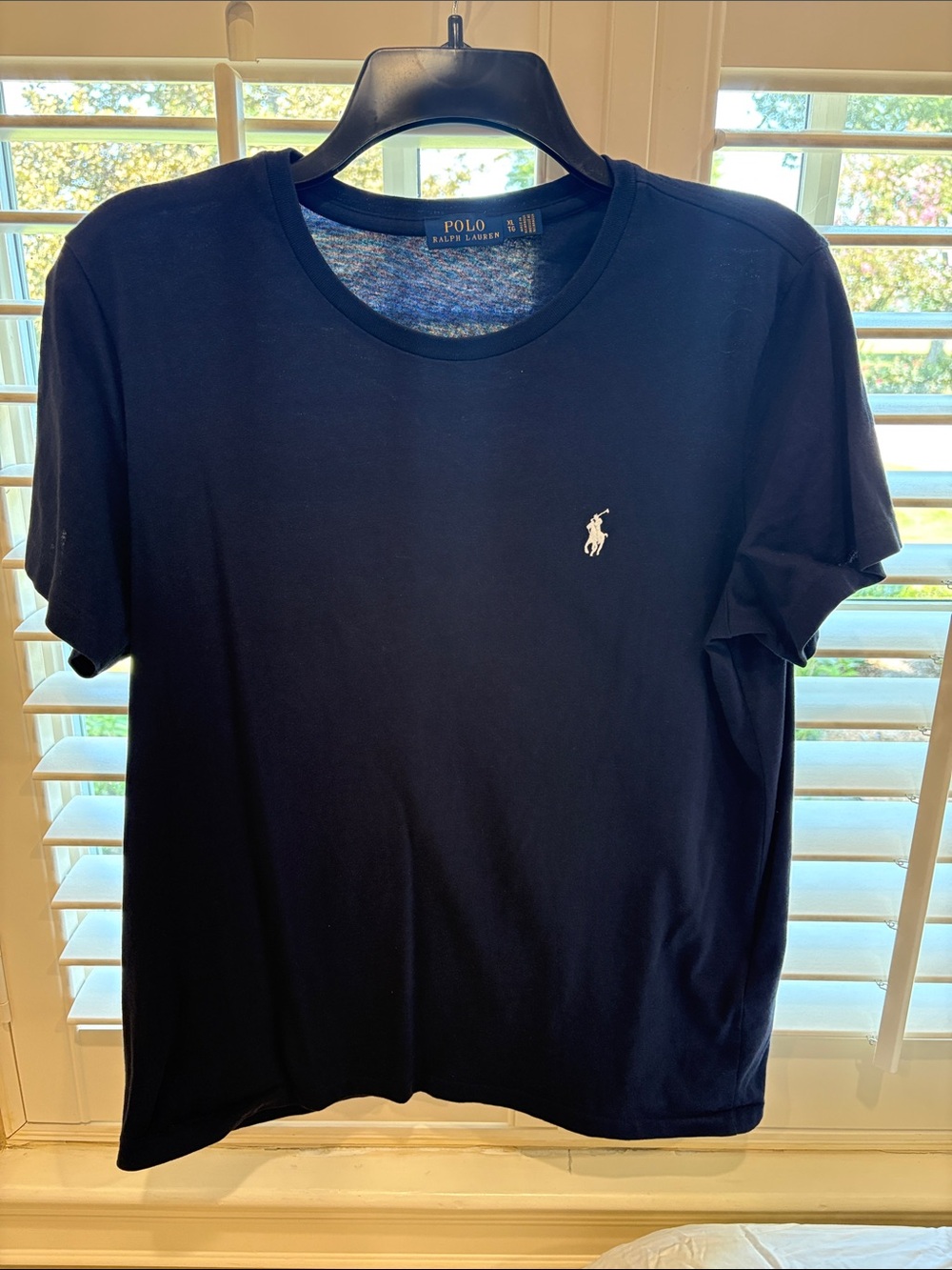 Women Polo by Ralph Lauren Navy Short Sleeve Tee with White Pony Logo